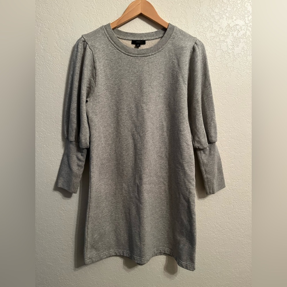 ❄️ ⛄️ J.Crew Original Cotton Terry Puff-sleeve Sweatshirt Dress XS
